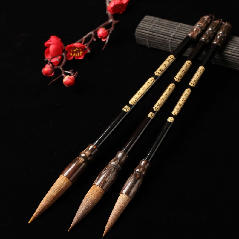 3pcs/lot Weasel Hair Chinese Calligraphy Brushes Pe..